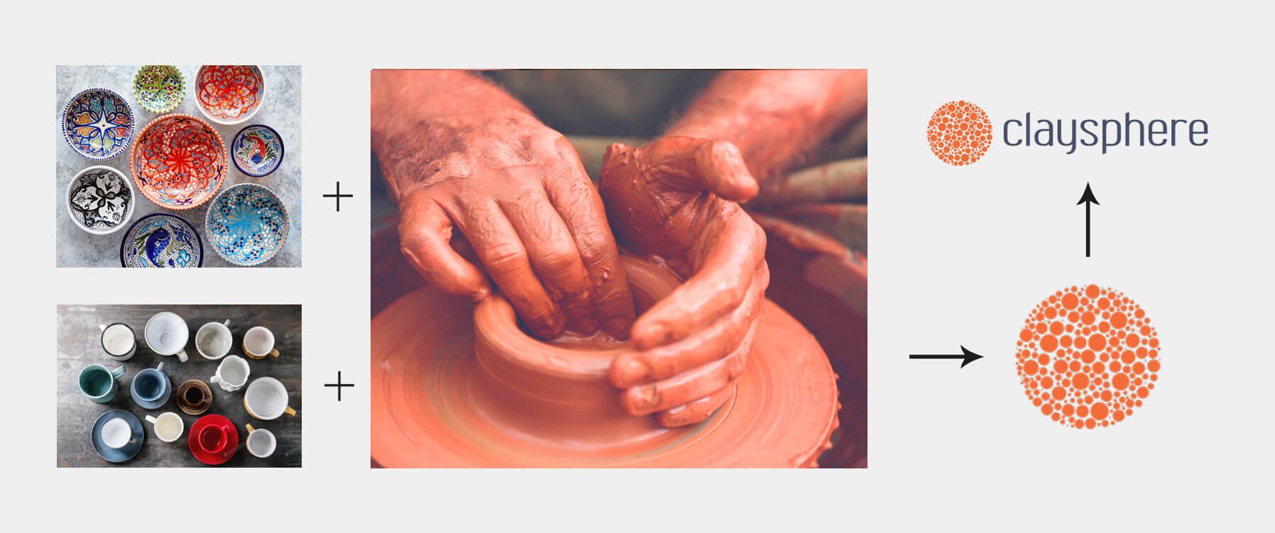 Colours in bowls | Making Pots Using Mud | Claysphere Logo