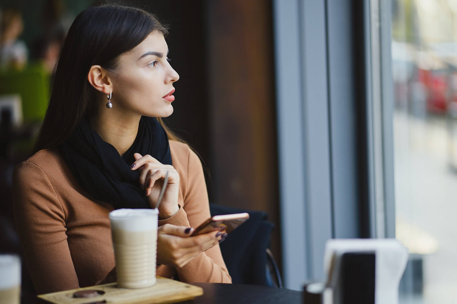 A Lady Holding Smartphone