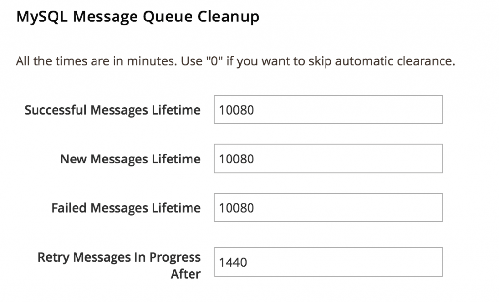 mysql message queue cleanup magento