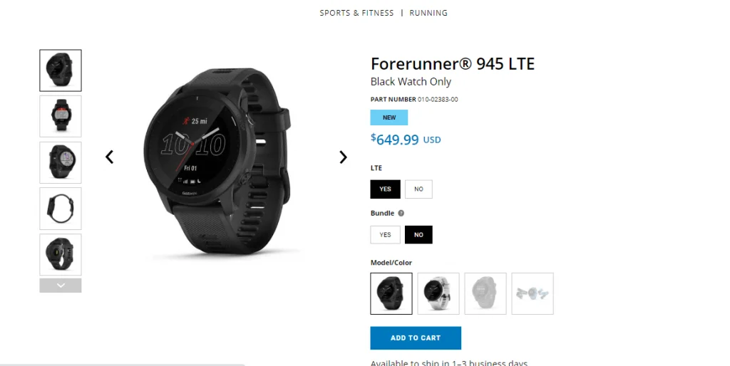 Garmin Site Screenshot