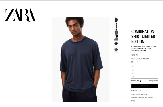 Zara Site Screenshot