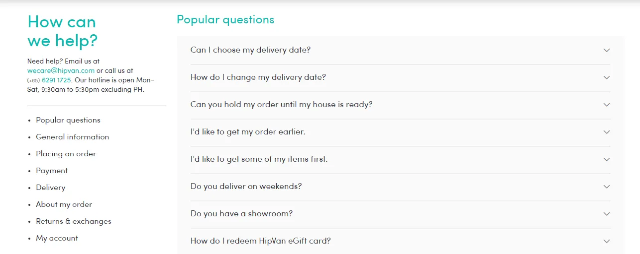 Hipvan Faq Page