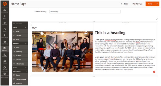 Content Editing - Magento Page Builder