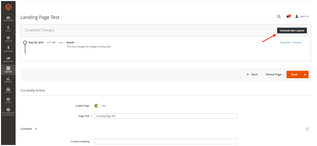 Schedule New Update - Adobe Commerce