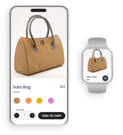 e-commerce website on phone & smart watch