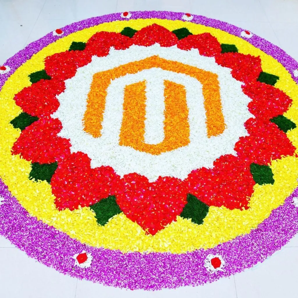 Pookalam of Onam 2022 Featuring the Magento Logo