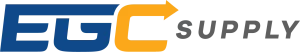 The EGC Supply logo features a large blue "EG" joined with a prominent orange "C" that includes an upward-pointing arrow, followed by the word "SUPPLY" in dark grey, suggesting efficient electronic or general supply.